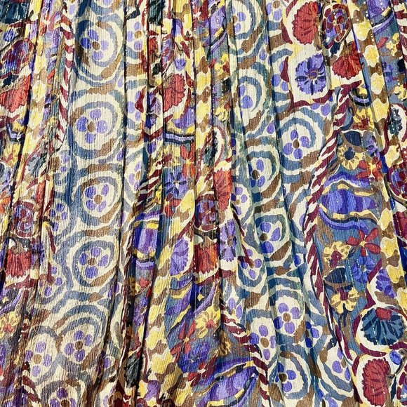 David Meister Floral Golden Thread Spaghetti Strap Cocktail Dress Size 4 - Picture 8 of 12